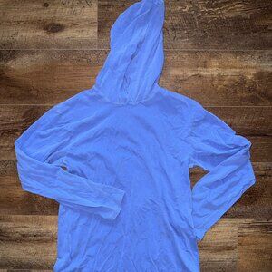 Comfort Colors hooded t-shirt long sleeve BRIGHT Blue MEDIUM NWOT